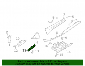 Left lower front panel trim for Audi Q8 19-25, gray-brown wood, with backlighting