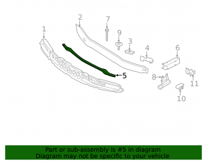 Front bumper reinforcement lower BMW 3 F30 12-18 without radar
