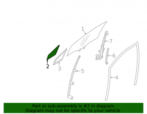 Door glass triangle with seal front right Subaru Forester 19- SK