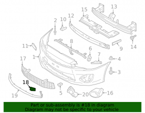 Right front bumper grille for Mitsubishi Lancer 16-17