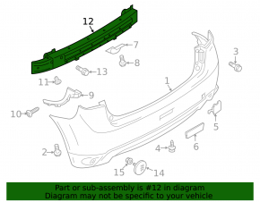 Rear bumper reinforcement Mitsubishi Outlander Sport ASX 10-