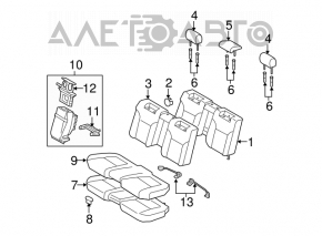 Rear seats 2nd row Lexus GS300 GS350 GS430 GS450h 06-07 black leather