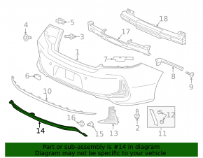 Rear bumper trim under chrome Honda Accord 16-17 rest hybrid