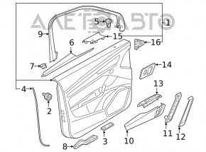 Door trim panel, front right, Audi Q5 80A 18-20, dark gray, beige armrest, beige leather insert, scratches, needs cleaning
