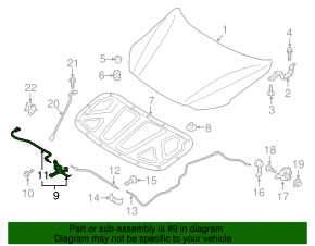 Hood lock Hyundai Elantra AD 17-18 prerest, with sensor