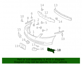 Front bumper fog light plug left Toyota Avalon 05-07