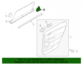 Kia Sorento 16-20 black inner rear left triangle door trim