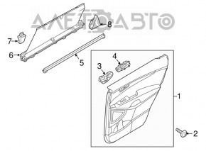 Kia Sorento 16-20 black inner rear left triangle door trim