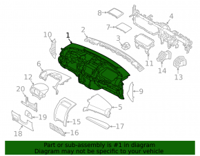 Torpedo front panel without AIRBAG Kia Sorento 11-13 prerest