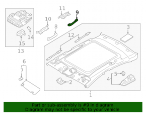 Ceiling handle rear right Hyundai Sonata 15-17 beige