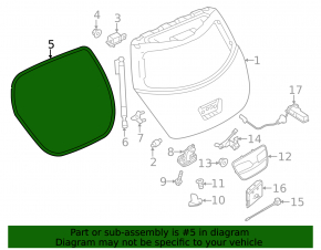 Rubber seal for tailgate Nissan Leaf 11-17