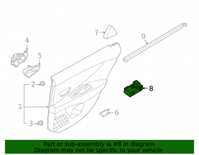 Rear left window lift control Hyundai Elantra 21-23