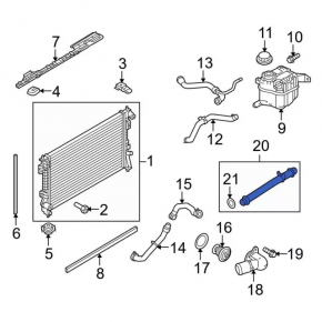 Cooling pipe metal Ford Explorer 13-19 sport