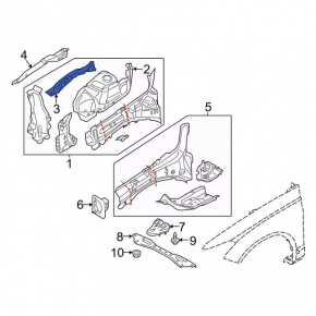 Left upper wing bracket Ford Fusion mk5 13-20