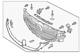 Radiator grille grille Mazda CX-9 16-19 without emblem, without inserts, without podium