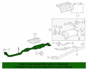 Exhaust system resonator Toyota Avalon 13-17 2.5 hybrid