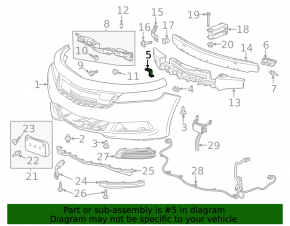 Front Bumper Bracket Upper Left Chevrolet Impala 14-20