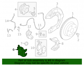 Rear left caliper BMW 3 G20 19- electric, red M Performance