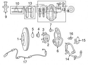 Brake Disc Cover Rear Left Chrysler 300 11- RWD