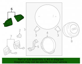 Control buttons on the steering wheel Audi A6 C7 12-15 pre-rest assembled for heated steering wheel and tiptronic