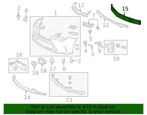 Front bumper reinforcement for Lexus RC 15-25