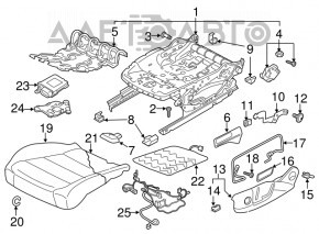 VW Tiguan 18-21 passenger seat back upholstery, black leather, heated