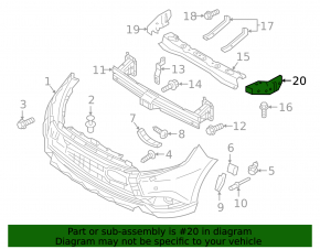 Front bumper bracket left Mitsubishi Outlander 14-21