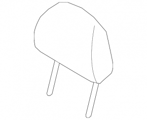 Left rear view headrest for Subaru Outback 15-19, fabric, black