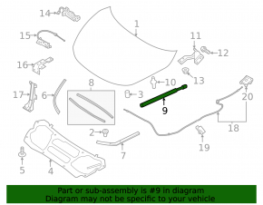 Hood shock absorber right Nissan Murano z52 19-