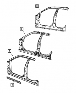 Body pillar center right Chrysler 300 11-23