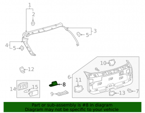 Trunk opening handle inside Lexus RX350 RX450h 10-15 black