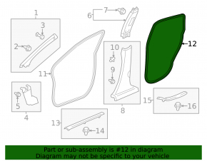 Door seal rear left Honda CRV 17-22