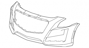 Bare front bumper for a 1994 Cadillac CTS without parking sensors.