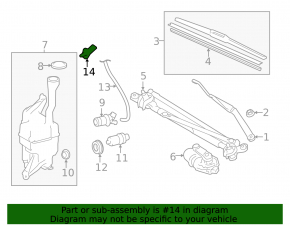 Windshield Washer Nozzle Toyota Camry v50 12-14 usa