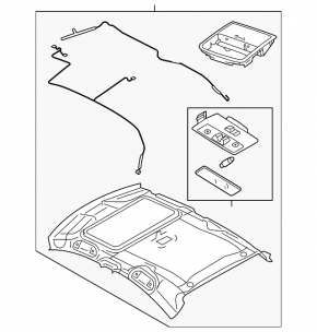Headlining Mazda3 MPS 09-13 gray under the sunroof, for dry cleaning, creases, dents