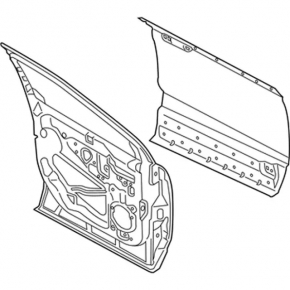 Ford Edge 15-24 keyless front right door assembly, triplex, chrome handle, burgundy R3, bumper, scratches on the trim