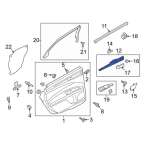 Door handle inner rear right Ford Fusion mk5 17-20 crack on the trim