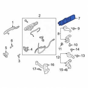 Door handle outer rear left Ford Explorer 20- keyless