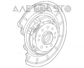 Trunnion with hub rear right Mercedes W164 ML X164 GL W251 R with casing and handbrake cable
