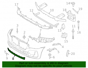 BMW X3 G01 22-24 M Sport front bumper lower trim