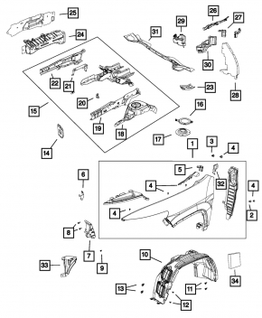 Engine protection side arch left Jeep Cherokee KL 14 - crack in fastening