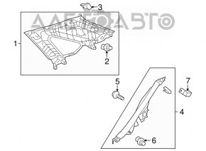Upper right arch trim for Lexus RX350 RX450h 10-15 gray