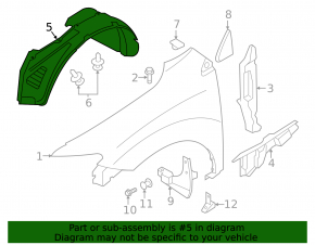 Front left fender liner for Nissan Murano z51 09-10