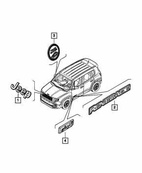 Emblem inscription Renegade front right Jeep Renegade 15- Trailhawk