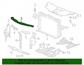 Front bumper center mount, metal, Acura RDX 19-25