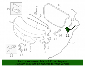 Hyundai Elantra UD 11-16 Trunk Lid Lock