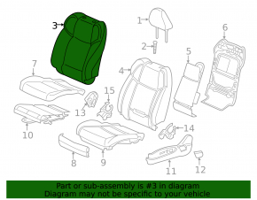 Driver's seat Acura TLX 15- without airbag