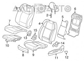 Driver's seat Acura TLX 15- without airbag
