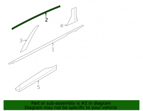 Upper rear right door molding Nissan Murano 25-26 chrome