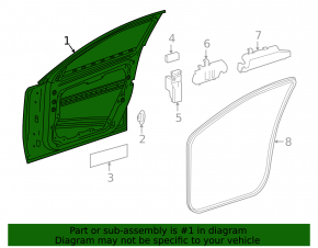Door assembly front left Mercedes GLA 15-20